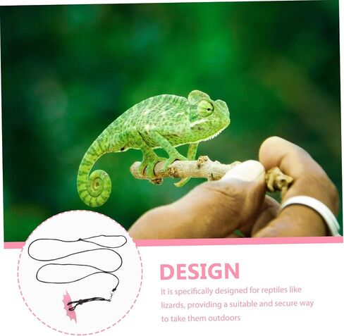 Adjustable Lizard Harness Leash for Small Pets Reptile Training Outdoor Safety Bearded Dragon Accessories Comfortable Secure Closure Pink in Saudi Arabia