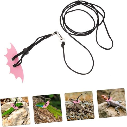 Adjustable Lizard Harness Leash for Small Pets Reptile Training Outdoor Safety Bearded Dragon Accessories Comfortable Secure Closure Pink in Saudi Arabia