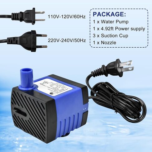 CHANCS Submersible Water Pump 10W 158GPH AC 110V FishTank Pump 4.1ft High Liftfor Aquarium Hydroponics in Saudi Arabia