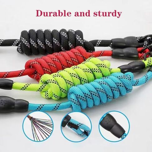 6.6 Ft Reflective Dog Leash with Comfortable Padded Handle，Double Heavy Duty Traction Nylon Rope for Dogs Cats- Enhance Safety and Control On Walks,Gray in Saudi Arabia