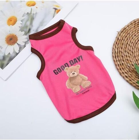 1pc Summer Breathable Clothes for Pets, Lightweight Vests for Dogs and Cats,M,Pink in Saudi Arabia
