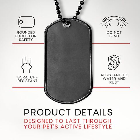 100 Pcs Black Blank Dog Tags 1.9 x 1.1 Inch – Stainless Steel Dog Tags Bulk for Crafting Engraving Laser Etching Military ID Tag Custom Keychains DIY Costume & Pet Use in Kuwait