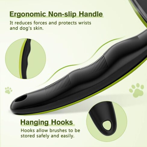 Flik'et Pet Brush for Dogs & Cats, Self Cleaning, Deshedding Grooming Tool for Long & Short Hair, Easy Hair Removal, Gentle Bristles, Ideal for Shedding, Detangling & Massage in Saudi Arabia