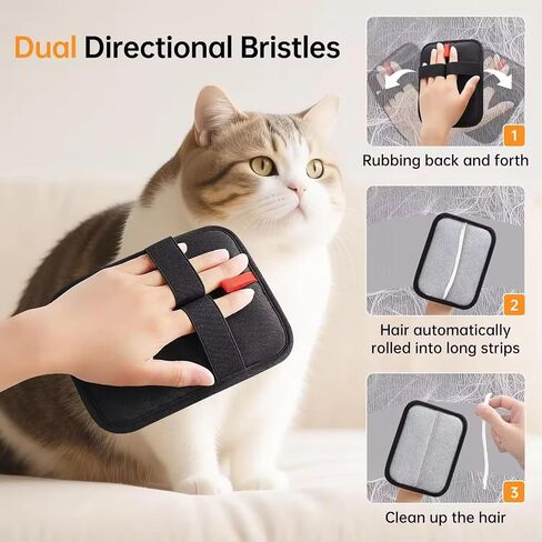 Magic Brush PET Hair Removal Glove, Electrostatic for Furniture, Clothing, Reusable Two-Sided Fur & Lint Remover for Cats & Dogs, Washable, Upgraded Fur Removal Tool-1 PCS in Saudi Arabia