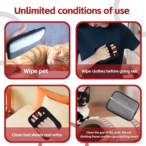 Magic Brush PET Hair Removal Glove, Electrostatic for Furniture, Clothing, Reusable Two-Sided Fur & Lint Remover for Cats & Dogs, Washable, Upgraded Fur Removal Tool-1 PCS in Saudi Arabia