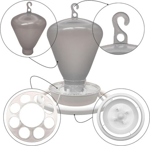 2GR Automatic Bird Feeder and Water Dispenser – Versatile Outdoor & Indoor Cage Feeder, Easy to Refill, Drainage System, Durable Plastic Design, Large Capacity in Kuwait