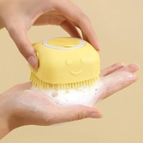 Soft Silicone Pet Brush - Pet Shower Tool, Invigorating Massage & Easy Cleaning for Dogs and Cats(Yellow) in Saudi Arabia
