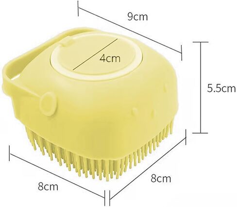 Soft Silicone Pet Brush - Pet Shower Tool, Invigorating Massage & Easy Cleaning for Dogs and Cats(Yellow) in Saudi Arabia