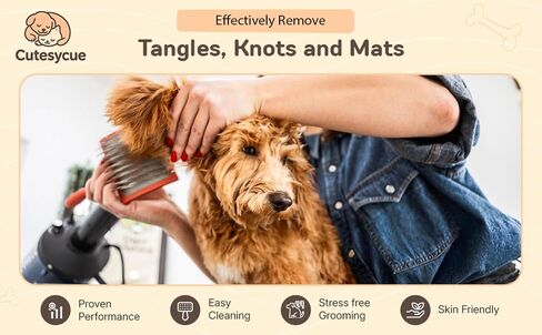فرشاة سليكر للكلاب الكبيرة - دبابيس منحنية طويلة ولطيفة لرسومات Goldendoodles وLabradoodles وPoodles - تزيل التشابك والعقد والحصائر - فرشاة خشبية مصنوعة يدويًا صديقة للبيئة، قبضة مريحة موصى بها من قبل مربية الكلاب in Kuwait