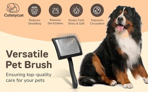 فرشاة سليكر للكلاب الكبيرة - دبابيس منحنية طويلة ولطيفة لرسومات Goldendoodles وLabradoodles وPoodles - تزيل التشابك والعقد والحصائر - فرشاة خشبية مصنوعة يدويًا صديقة للبيئة، قبضة مريحة موصى بها من قبل مربية الكلاب in Kuwait