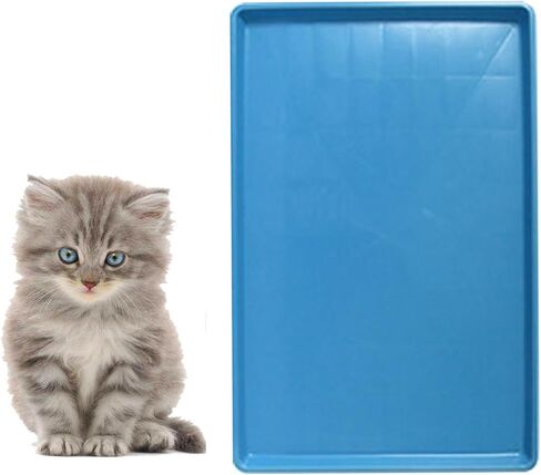 Pet Food Mat Waterproof Rubber for Replacement Tray Dog Crate Cages Crates Avoid Water or Spilling Out Dishwasher Safe Blue 13.4" LX10.2 WX1.2 H in Saudi Arabia