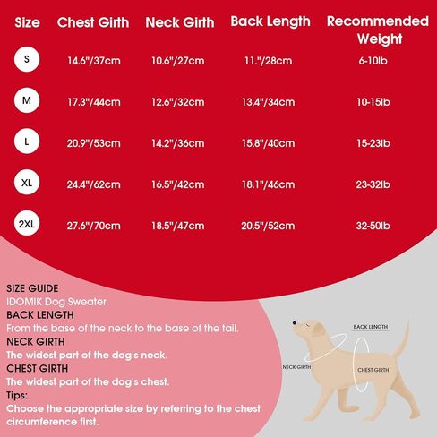 IDOMIK Christmas Dog Sweater, Snowman Dog Christmas Sweaters with Harness Hole, Turtleneck Warm Sweaters for Boy Girl Dogs, Thick Knitted Pet Sweatshirt for Fall Winter,Red,2XL in Kuwait