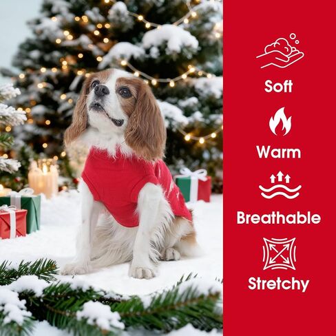 IDOMIK Christmas Dog Sweater, Snowman Dog Christmas Sweaters with Harness Hole, Turtleneck Warm Sweaters for Boy Girl Dogs, Thick Knitted Pet Sweatshirt for Fall Winter,Red,2XL in Kuwait