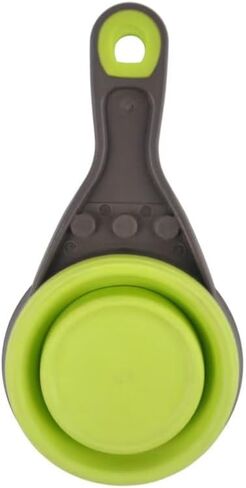 1pcs Green Dog Food Scoop & Bag Sealer Clip 2in1 - Collapsible Silicon, Dual-Purpose Measuring Spoon and Closure Clip for Dog Food Packaging, 118ml Capacity Green in Saudi Arabia