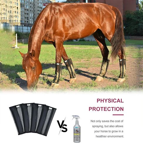 مجموعة من 4 أحذية ذبابة للخيول الشبكية، سراويل ضيقة للخيول غير قابلة للانزلاق، أحذية ذبابة فضفاضة مناسبة للخيول، أغطية ساق قابلة للتنفس وقابلة للتعديل، تقلل من الدوس والبقاء في مكانها، لا تتدلى، لا فرك in Kuwait