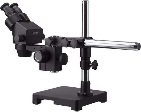AmScope SM-3B Professional Binocular Stereo Zoom Microscope, WH10x Eyepieces, 7X-45X Magnification, 0.7X-4.5X Zoom Objective, Ambient Lighting, Single-Arm Boom Stand in Saudi Arabia