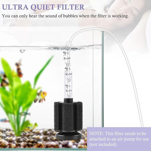 FEDOUR Aquarium Sponge Filter, Ultra Quiet Aeration Bio Sponge Filters for Breeding Fry Shrimp Betta Fish Tank, Efficient Submersible Aquarium Filter for up to 100Gallon Tank (S for up to 15gallon) in Saudi Arabia