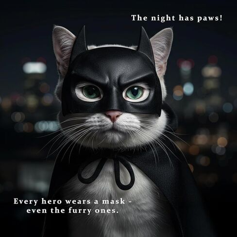 Black Bat Cat Mask and Cloak Costume for Indoor Cats, Funny Superhero Pet Outfit for Christmas, Cosplay, Parties and Photoshoots, Hooded Cape for Cats – Big Size in Saudi Arabia