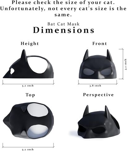 Black Bat Cat Mask and Cloak Costume for Indoor Cats, Funny Superhero Pet Outfit for Christmas, Cosplay, Parties and Photoshoots, Hooded Cape for Cats – Big Size in Saudi Arabia
