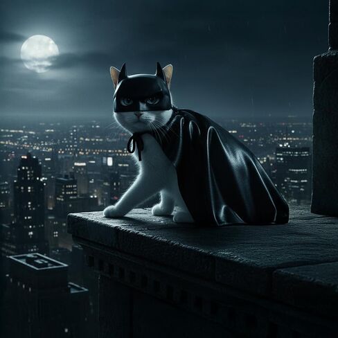 Black Bat Cat Mask and Cloak Costume for Indoor Cats, Funny Superhero Pet Outfit for Christmas, Cosplay, Parties and Photoshoots, Hooded Cape for Cats – Big Size in Saudi Arabia
