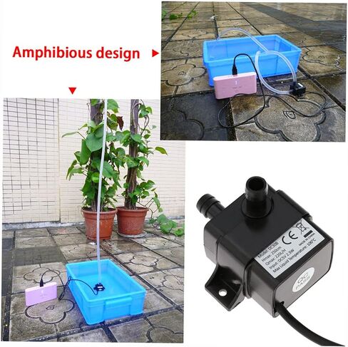 فائقة الهدوء USB صغير DC5V 2.3 واط مايكرو فرش مضخة زيت المياه مقاوم للماء نافورة غاطسة حوض السمك تعميم 220L/H رفع 250 سنتيمتر 5 فولت in Saudi Arabia