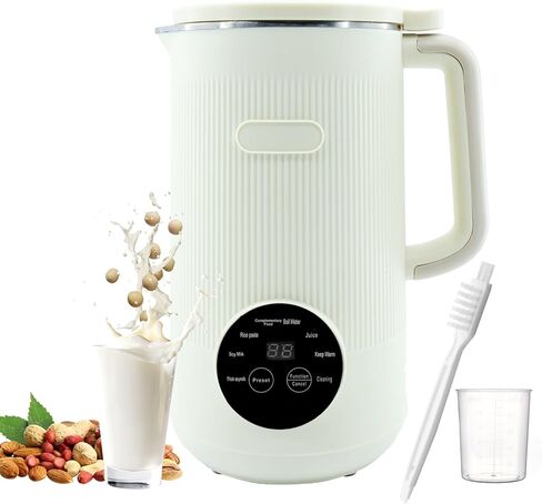 8-in-1 Automatic Soy Nut Milk Maker,40oz Soy Milk Maker for Homemade Almond,Oat,Soy Milk,Rice Paste,Complementary Food,Juice,Milk Maker Machine with Delay Start/Keep Warm/Self Clean/Boil Water in Kuwait