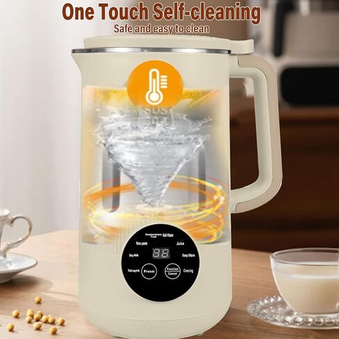 8-in-1 Automatic Soy Nut Milk Maker,40oz Soy Milk Maker for Homemade Almond,Oat,Soy Milk,Rice Paste,Complementary Food,Juice,Milk Maker Machine with Delay Start/Keep Warm/Self Clean/Boil Water in Kuwait