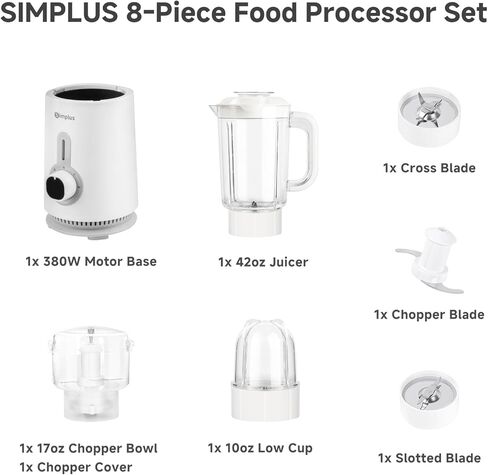 SIMPLUS White Blenders for Kitchen, 51oz Countertop Blender, Stainless Steels Professional Blenders, 3 Adjustable Speed Smoothie Maker for Juices, Puree, Shakes, Fruit Drinks, Sauces, Self-Cleaning in Kuwait