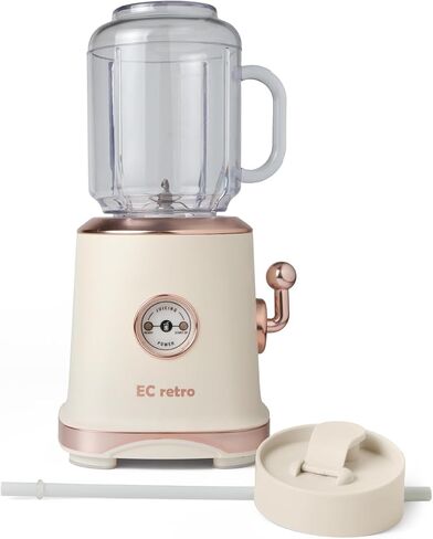 ECretro Retro Smoothie Blenders Countertop Juicer Maker with 20oz BPA Free Travel Cup and Lid, 300W 2-Speed for Shakes and Ice Crush (Green) in Saudi Arabia