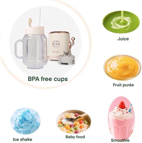 ECretro Retro Smoothie Blenders Countertop Juicer Maker with 20oz BPA Free Travel Cup and Lid, 300W 2-Speed for Shakes and Ice Crush (Green) in Saudi Arabia