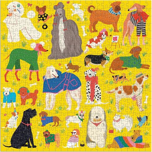 Galison Boss Dogs 500 Piece Family Puzzle from Galison - Featuring Bright and Colorful Illustrations, Perfect for The Whole Family to Enjoy Together, 20" x 20", Unique Gift Idea in Kuwait