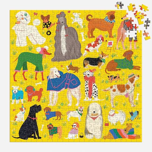 Galison Boss Dogs 500 Piece Family Puzzle from Galison - Featuring Bright and Colorful Illustrations, Perfect for The Whole Family to Enjoy Together, 20" x 20", Unique Gift Idea in Kuwait