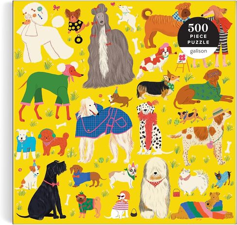 Galison Boss Dogs 500 Piece Family Puzzle from Galison - Featuring Bright and Colorful Illustrations, Perfect for The Whole Family to Enjoy Together, 20" x 20", Unique Gift Idea in Kuwait