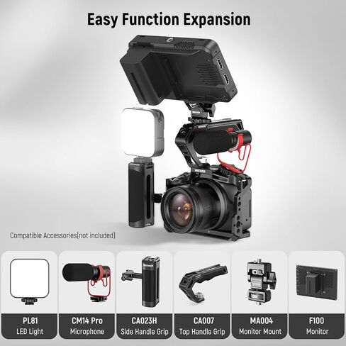 NEEWER EOS R8 Camera Cage with HDMI Cable Clamp, NATO Rail, Quick Release Arca Type Base, Anti Twist Screws, Protective Aluminum Video Rig Compatible with Canon R8 DJI RS 2 RSC 2 RS 3 Pro, CA039 in Kuwait