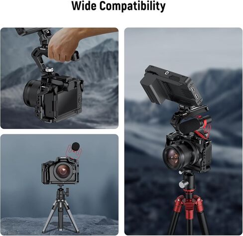 NEEWER EOS R8 Camera Cage with HDMI Cable Clamp, NATO Rail, Quick Release Arca Type Base, Anti Twist Screws, Protective Aluminum Video Rig Compatible with Canon R8 DJI RS 2 RSC 2 RS 3 Pro, CA039 in Kuwait