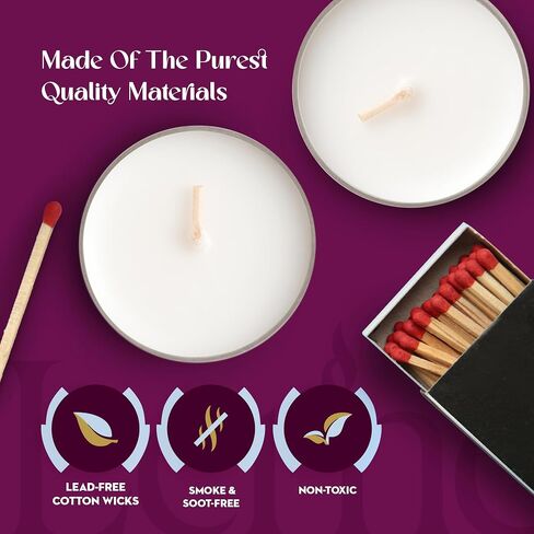 شموع Lerner Clear Tea Lights كبيرة - 4.5 ساعة كوب شفاف Tealight 50 عبوة - حرق نظيف متسق بدون رائحة - شموع العطلات، الزفاف، المنتجعات الصحية، الطوارئ وديكور المنزل in Saudi Arabia