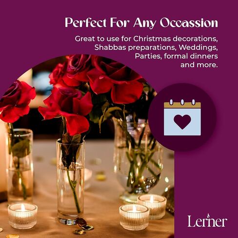 شموع Lerner Clear Tea Lights كبيرة - 4.5 ساعة كوب شفاف Tealight 50 عبوة - حرق نظيف متسق بدون رائحة - شموع العطلات، الزفاف، المنتجعات الصحية، الطوارئ وديكور المنزل in Saudi Arabia