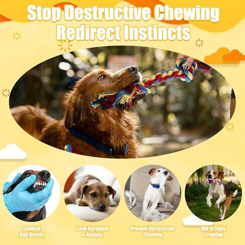 60 Pcs Knot Rope Dog Toys Multi Color Puppy Chew Toy for Dental Dog Teething Toys 48Pcs 2 Knot and 12Pcs 3 Knot Dog Tug Set for Small and Medium Dogs Aggressive Chewers Supplies in Saudi Arabia