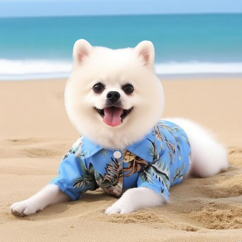 Pet Shirt Dog Cat Summer Beach Tropical Floral Pattern Comfortable Lightweight Shirt Hot Weather Stylish Summer Outfit Pets in Saudi Arabia