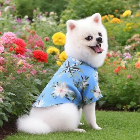 Pet Shirt Dog Cat Summer Beach Tropical Floral Pattern Comfortable Lightweight Shirt Hot Weather Stylish Summer Outfit Pets in Saudi Arabia