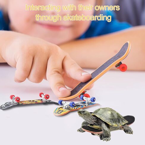 لوح تزلج صغير على شكل سلحفاة للحيوانات الأليفة الصغيرة - لعبة لوح تزلج على شكل سلحفاة ممتعة للزواحف والتنين الملتحي والببغاوات وغيرها من الحيوانات الصغيرة - لوح تزلج صغير لطيف وآمن للسلاحف والسحالي (صغير) (أسود) in Kuwait