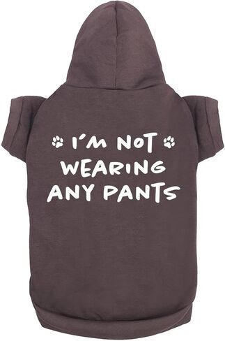 Funny Dog Hoodie: 'I'm Not Wearing Any Pants' - Cute Pet Sweatshirt for Small & Large Dogs, Soft & Breathable | Red (Small) in Saudi Arabia