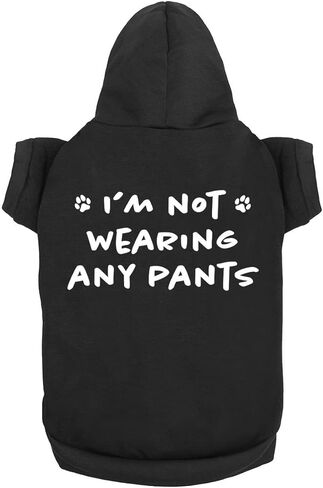 Funny Dog Hoodie: 'I'm Not Wearing Any Pants' - Cute Pet Sweatshirt for Small & Large Dogs, Soft & Breathable | Red (Small) in Saudi Arabia