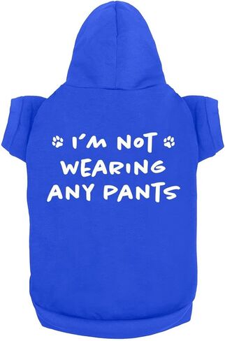 Funny Dog Hoodie: 'I'm Not Wearing Any Pants' - Cute Pet Sweatshirt for Small & Large Dogs, Soft & Breathable | Red (Small) in Saudi Arabia