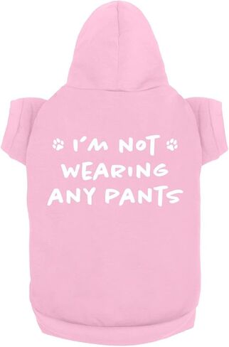 Funny Dog Hoodie: 'I'm Not Wearing Any Pants' - Cute Pet Sweatshirt for Small & Large Dogs, Soft & Breathable | Red (Small) in Saudi Arabia