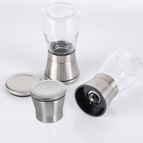 2pcs Stainless Steel Sea Salt Mills Caps Grinder Top Covers for Salt Pepper Shaker Manual Spices Grinder Lid Caps in Saudi Arabia