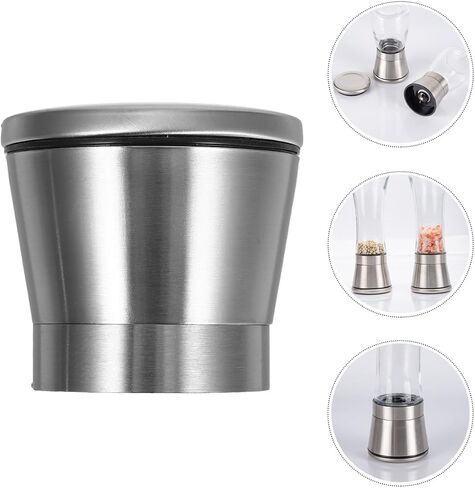 2pcs Stainless Steel Sea Salt Mills Caps Grinder Top Covers for Salt Pepper Shaker Manual Spices Grinder Lid Caps in Saudi Arabia