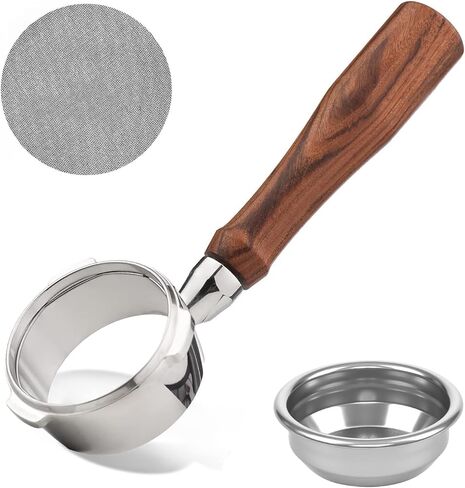 فلتر القهوة العاري بدون قاع مقاس 54 مم، متوافق مع فلتر القهوة Breville Barista BES 870/878/880 البديل من Breville بدون قاع، يتضمن سلة فلتر وفرشاة in Saudi Arabia