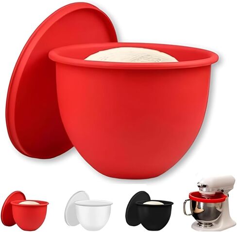 بطانات سيليكون من Mixaid متوافقة مع خلاطات Kitchenaid Tilt-Head 5Qt، أوعية بطانة من السيليكون مع ملحقات ملحقات خلاط الأغطية، حاوية تخزين المطبخ/العجين/أوعية خلاطات بديلة (3 قطع) in Kuwait