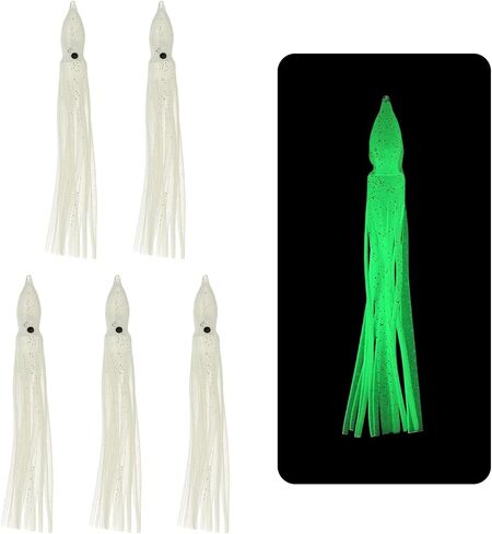 Fishing Squid Skirts Glow Soft Plastic Trolling Lures Fit for Bass Trout Salmon Saltwater Fishing Bait in Saudi Arabia